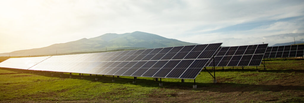 Agrovoltaic solar panels in rural America. REAP Grants enable farmers to diversify the energy mix with American homegrown energy. 